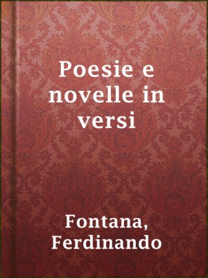 cover image of Poesie e novelle in versi